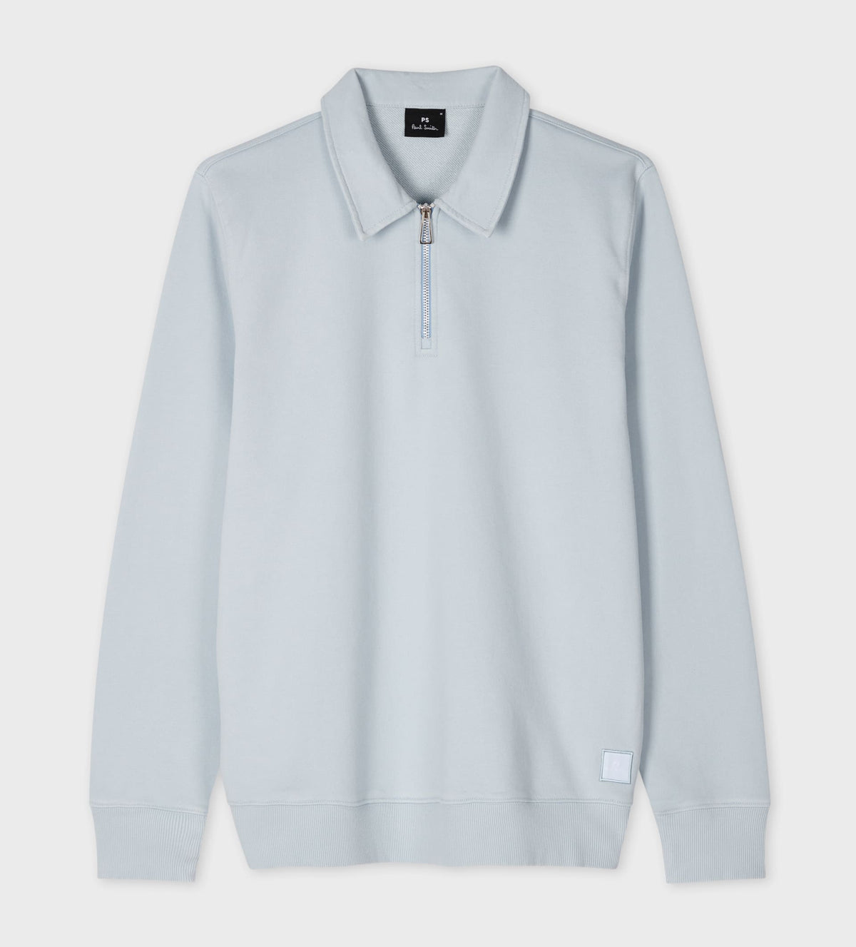 Organic Cotton Zip-Neck Sweatshirt - Sky Blue