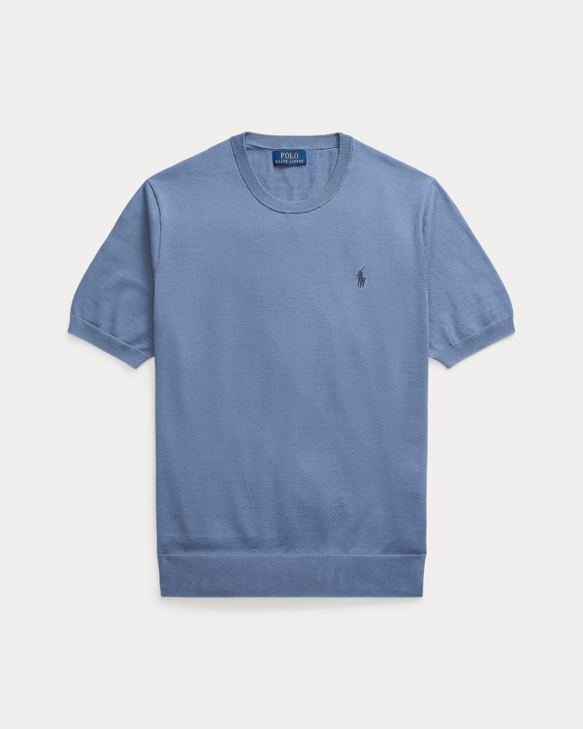 Knitted Short-Sleeve T-Shirt - Capri Blue