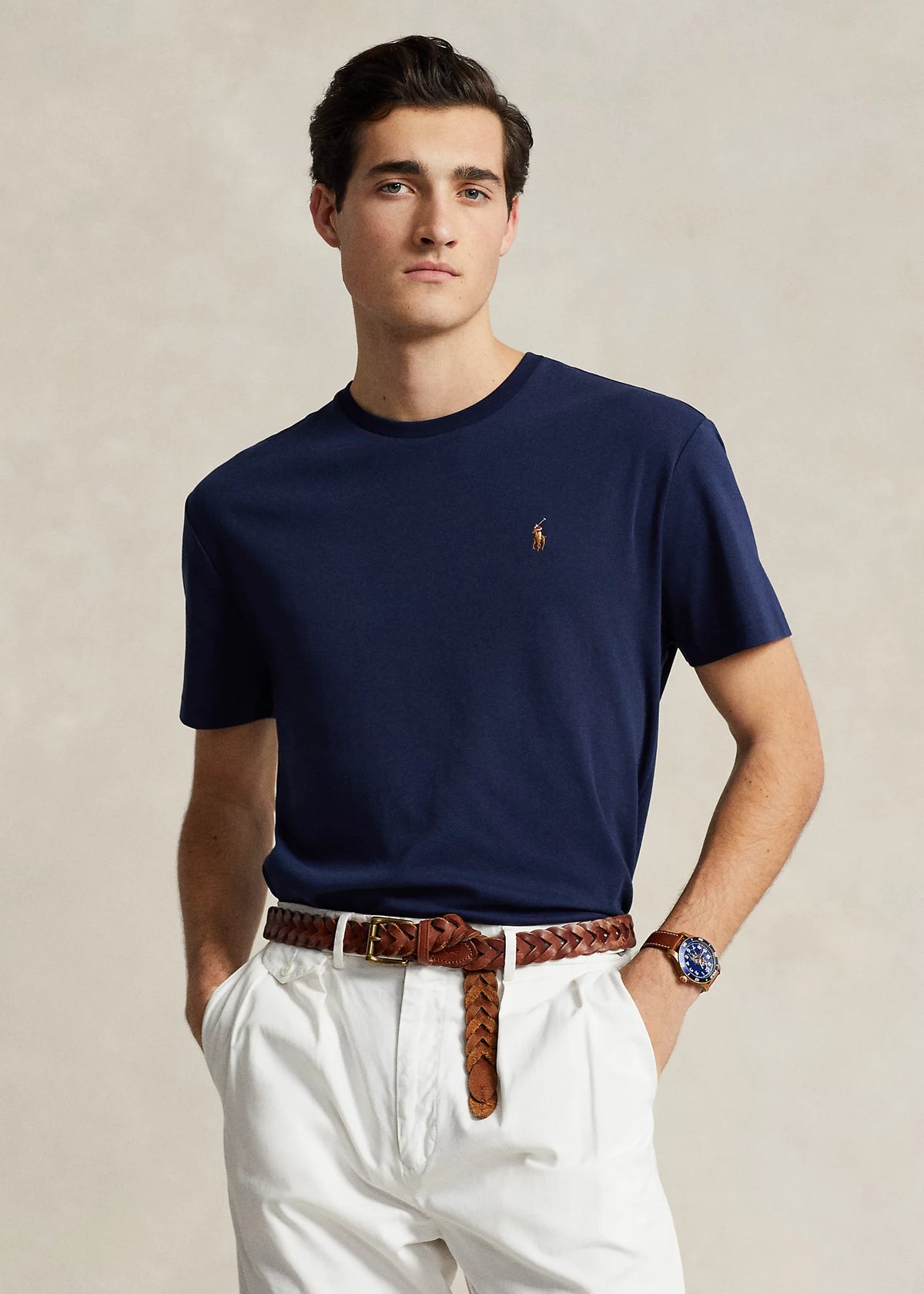 Custom Slim Fit Soft Cotton T-Shirt - Navy