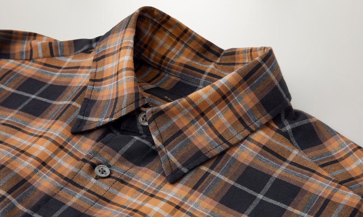 Plaid Cotton Scale Shirt - Black/Yellow