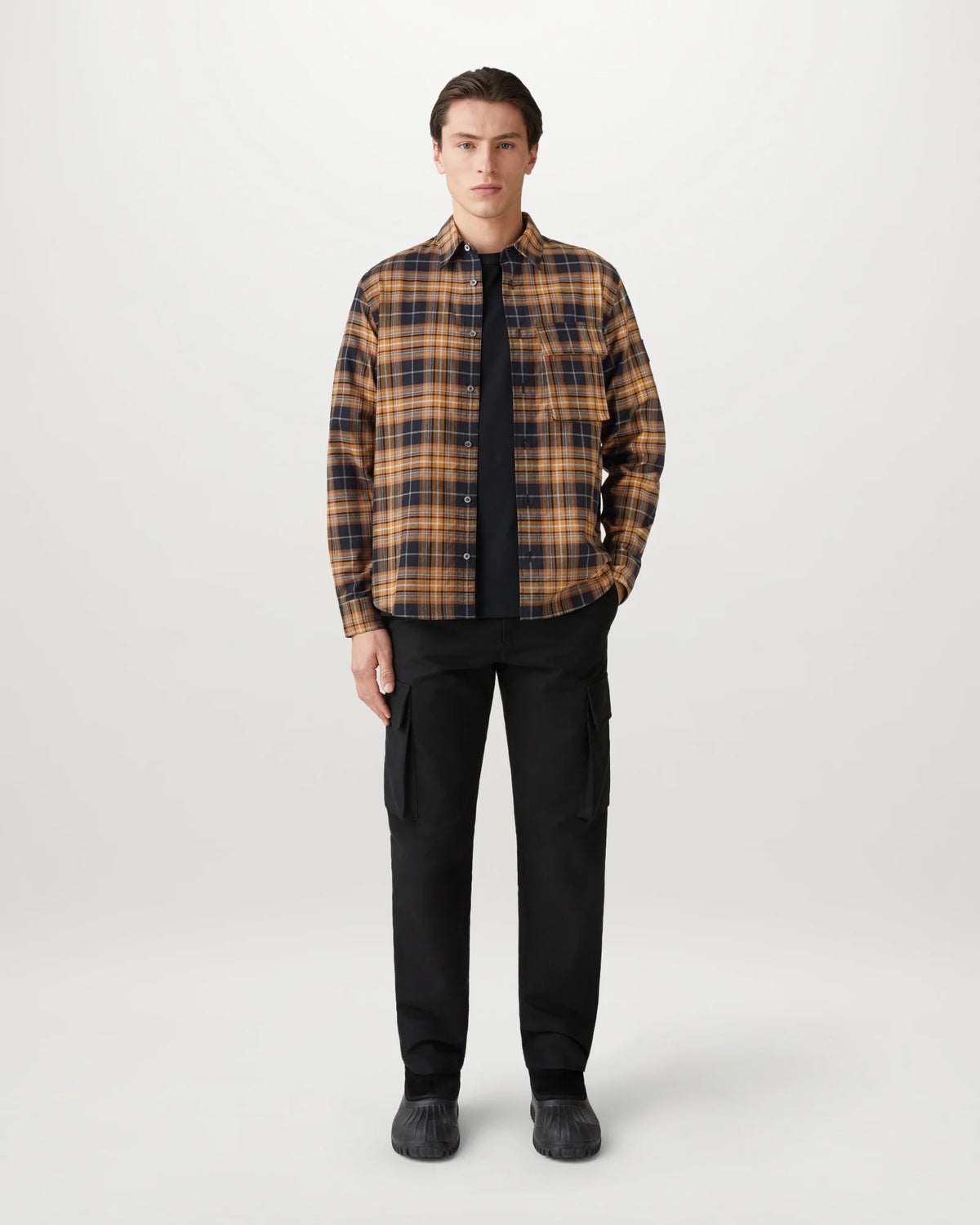 Plaid Cotton Scale Shirt - Black/Yellow