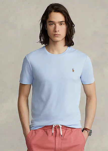 Custom Slim Fit Soft Cotton T-Shirt - Sky