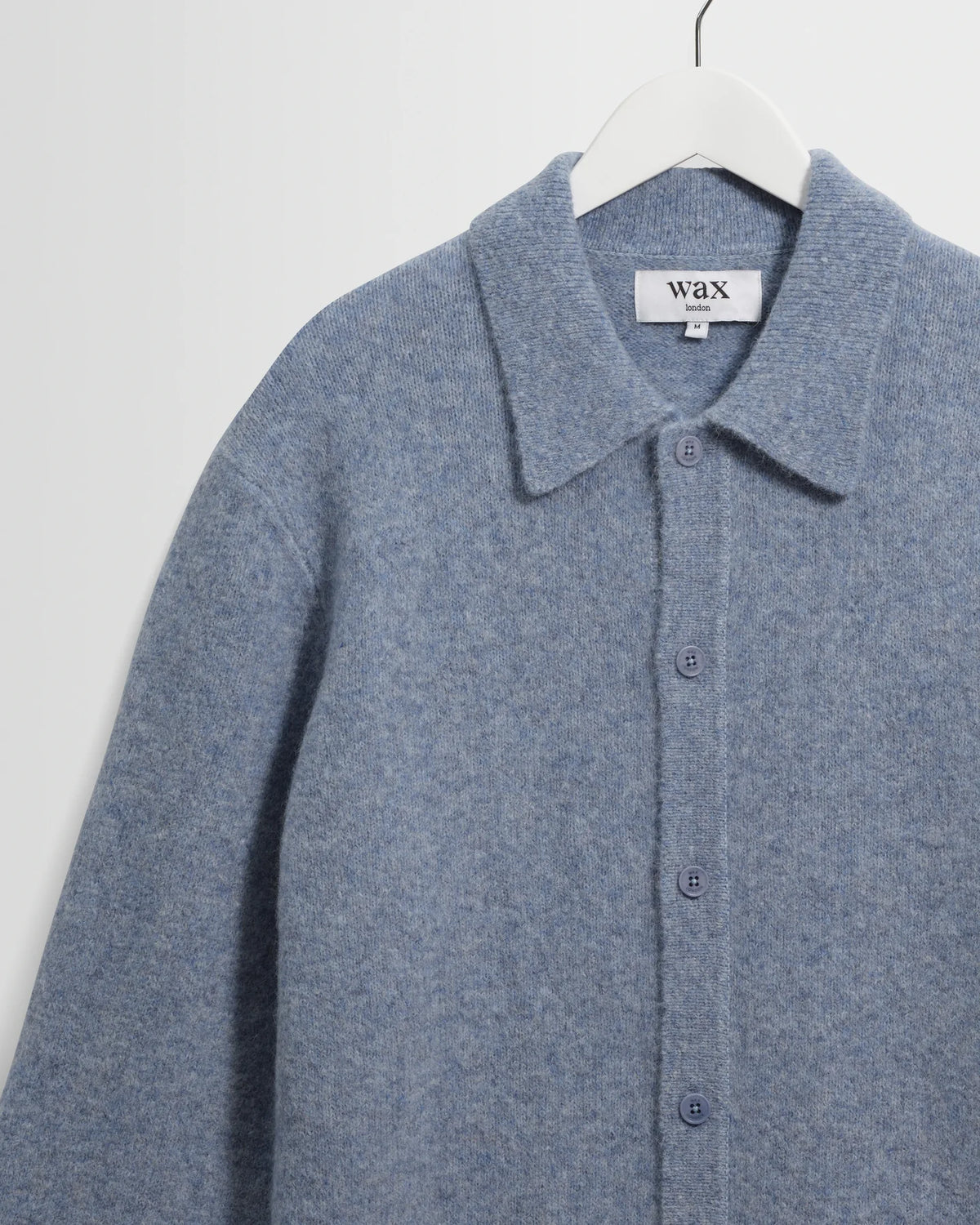 Tristan Long-Sleeve Knitted Polo - Blue