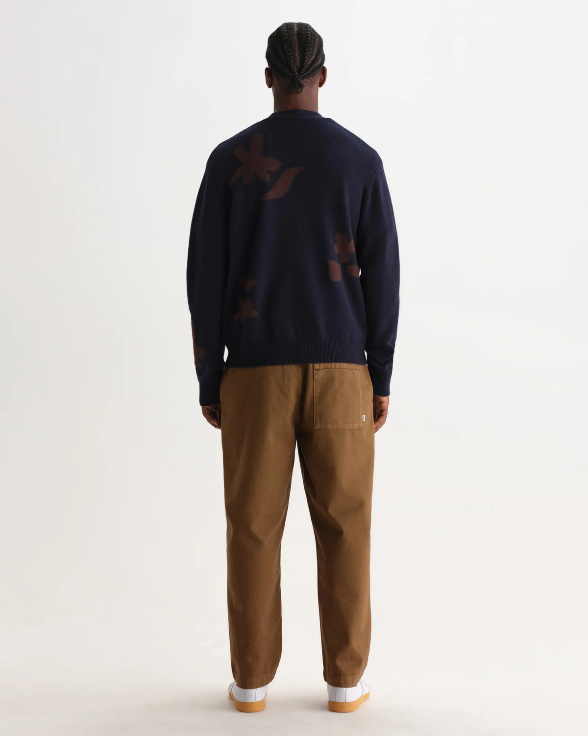 Walker Felted Applique Knit Cardigan - Navy