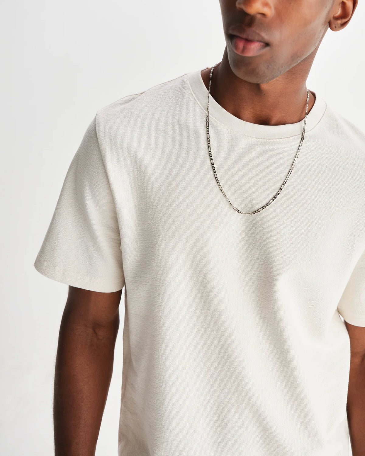 Dean Textured Organic Cotton T-Shirt - Ecru