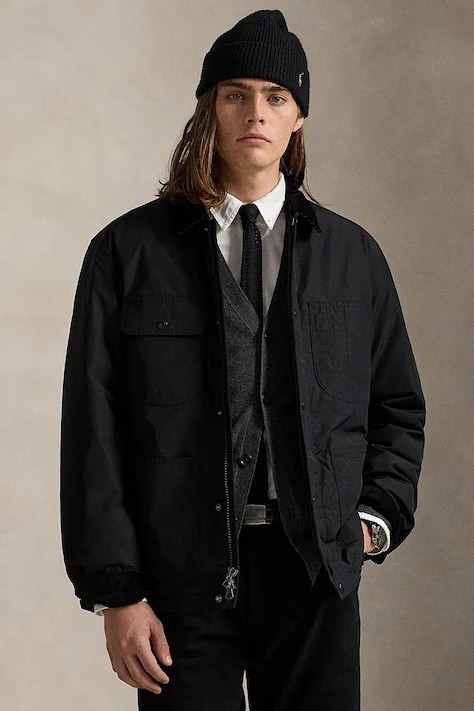 Chore Cord Collar Jacket - Black